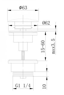 Донный клапан без перелива ABBER AF0011B чёрный матовый